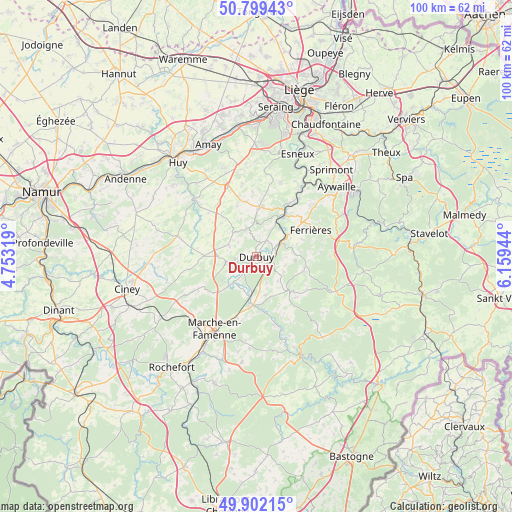 Durbuy on map