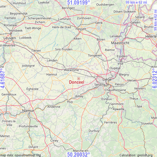 Donceel on map