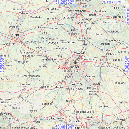 Dilbeek on map