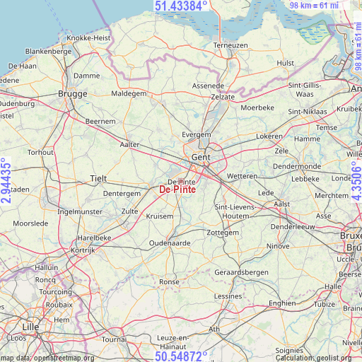 De Pinte on map