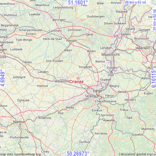 Crisnée on map