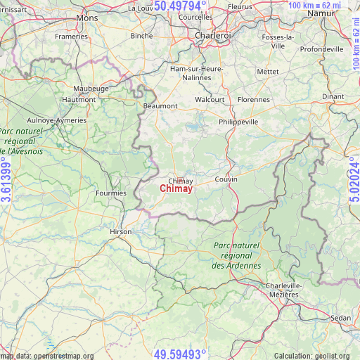Chimay on map