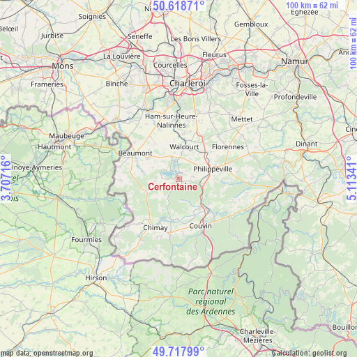 Cerfontaine on map