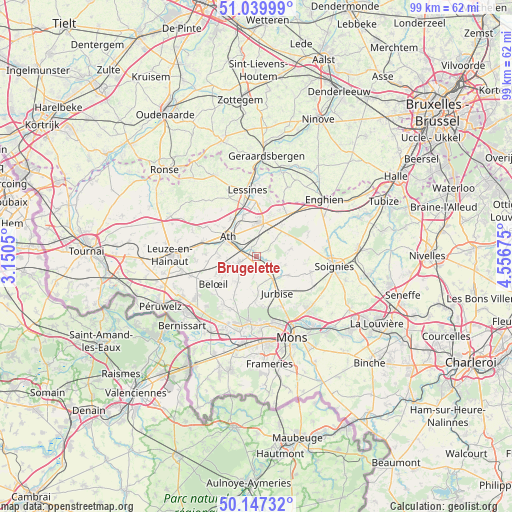 Brugelette on map