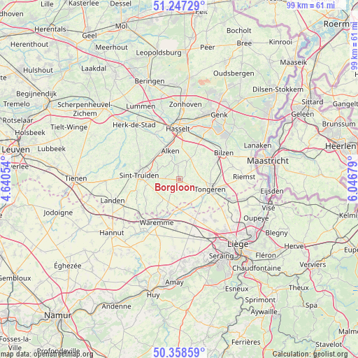 Borgloon on map