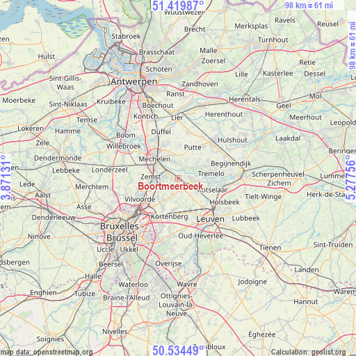 Boortmeerbeek on map