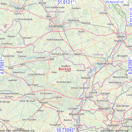 Bocholt on map