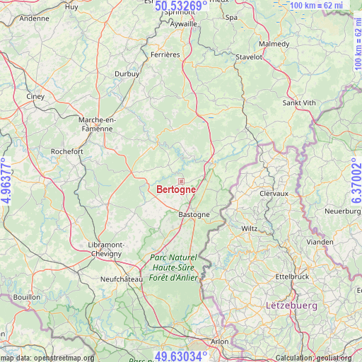 Bertogne on map