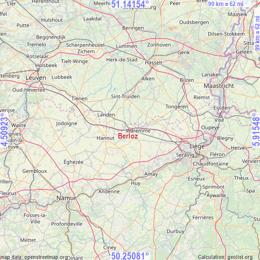 Berloz on map