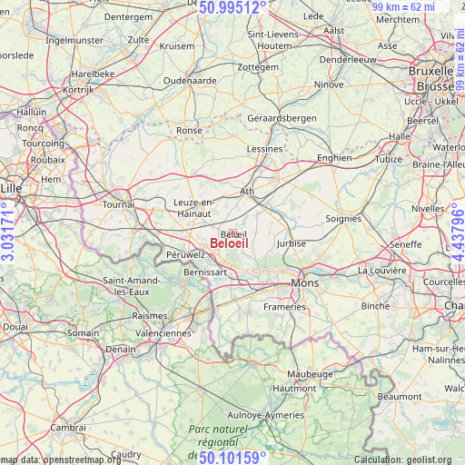 Beloeil on map