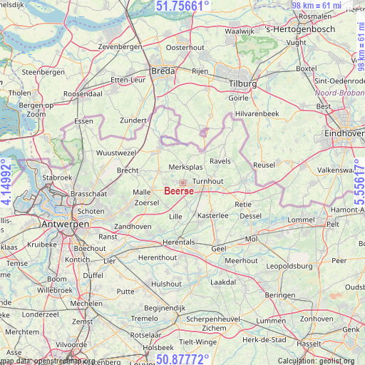 Beerse on map