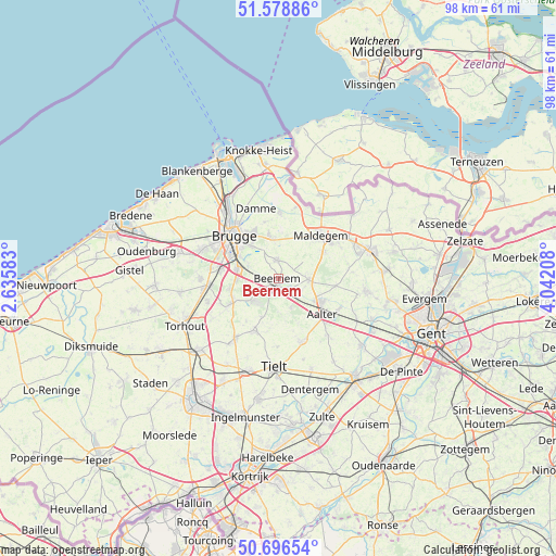 Beernem on map