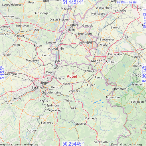 Aubel on map