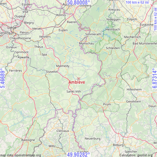 Amblève on map