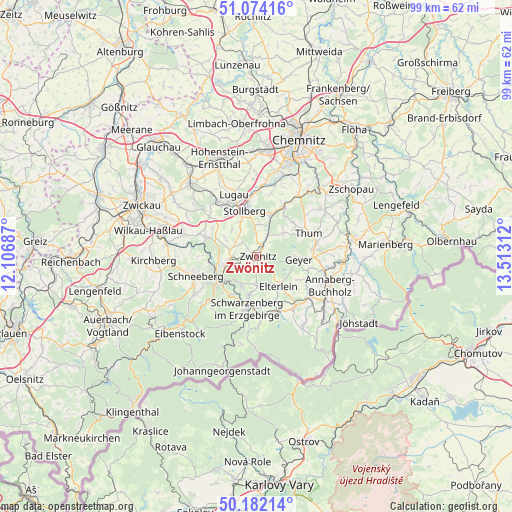 Zwönitz on map