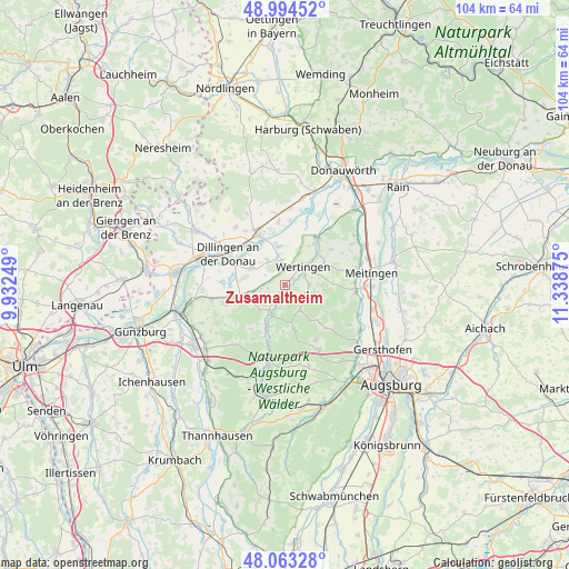 Zusamaltheim on map