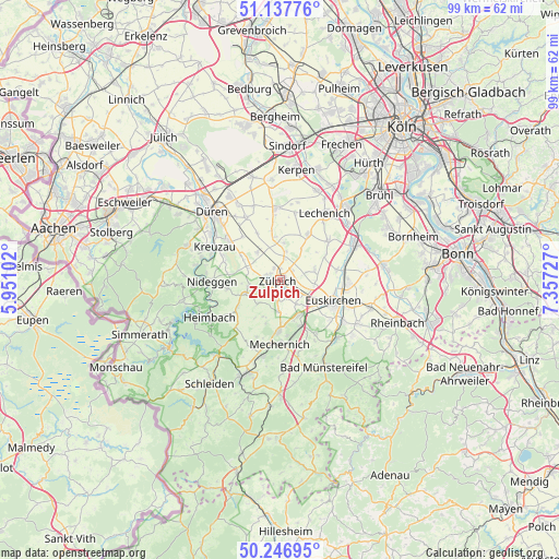 Zulpich on map