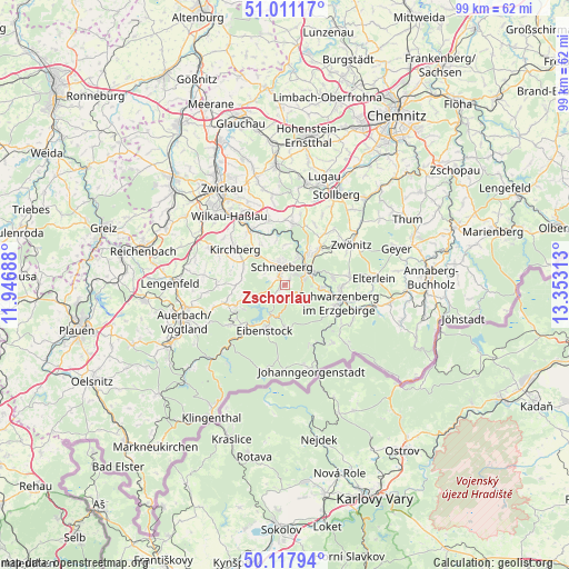 Zschorlau on map