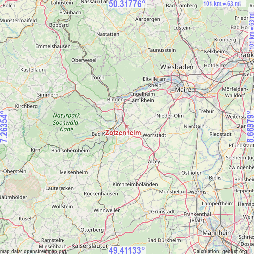 Zotzenheim on map