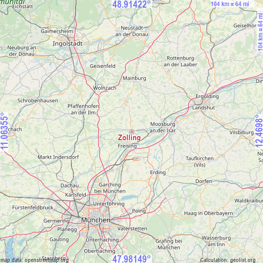 Zolling on map