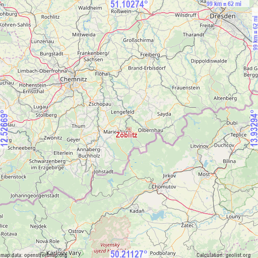 Zöblitz on map