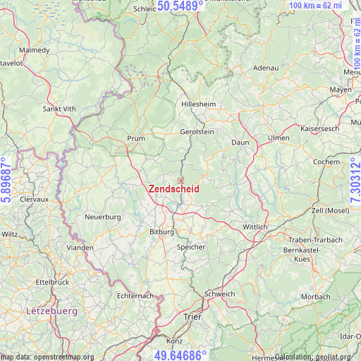 Zendscheid on map