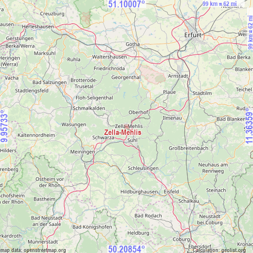 Zella-Mehlis on map