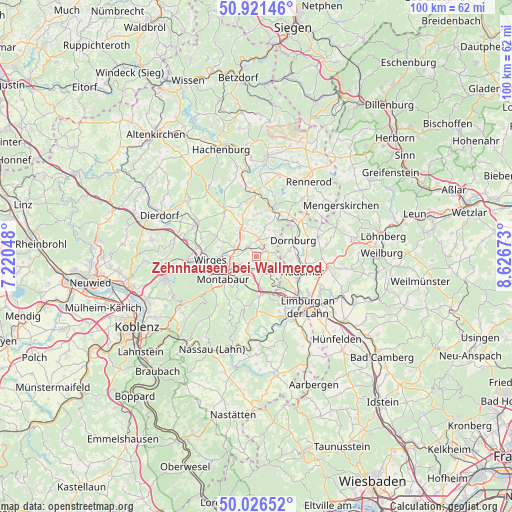 Zehnhausen bei Wallmerod on map