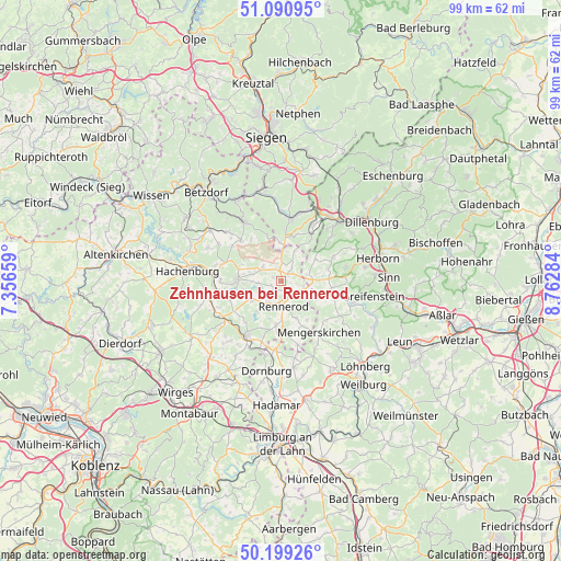Zehnhausen bei Rennerod on map