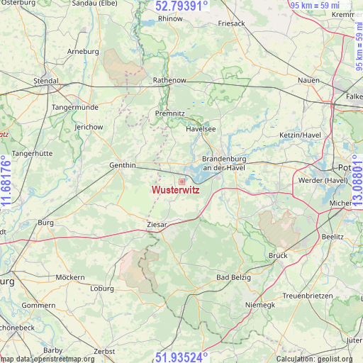 Wusterwitz on map