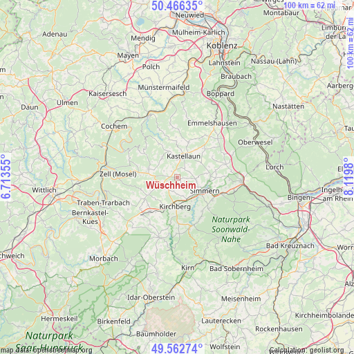 Wüschheim on map