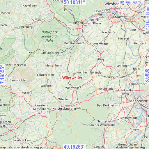 Würzweiler on map