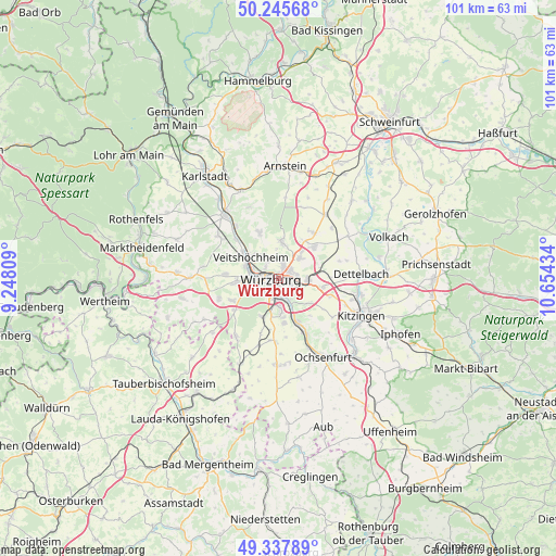 Würzburg on map