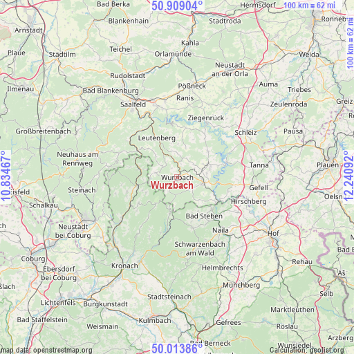 Wurzbach on map