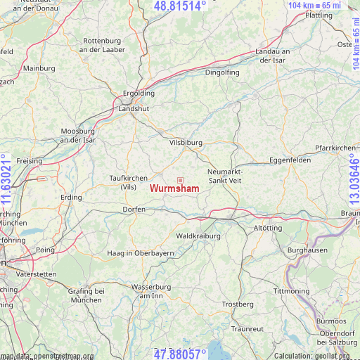 Wurmsham on map