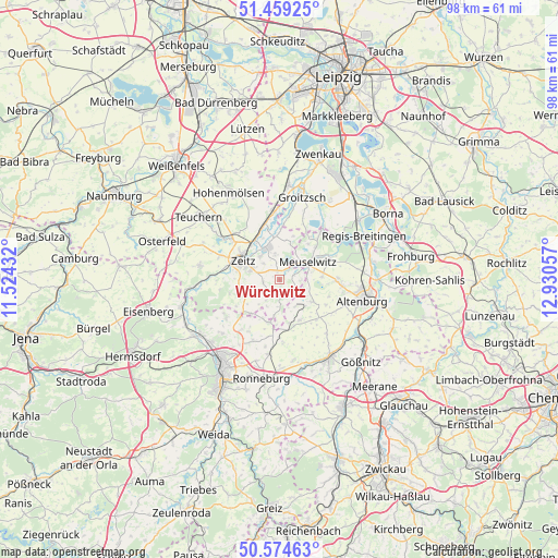 Würchwitz on map