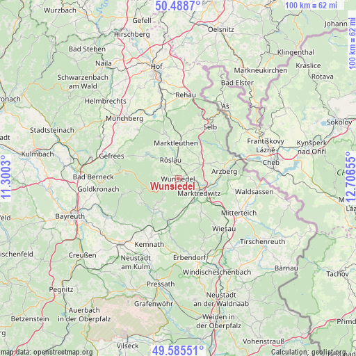 Wunsiedel on map