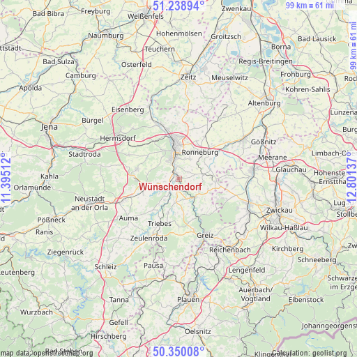 Wünschendorf on map