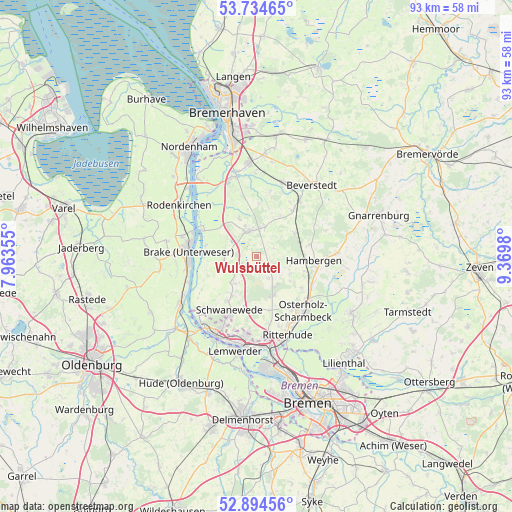 Wulsbüttel on map