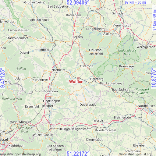 Wulften on map