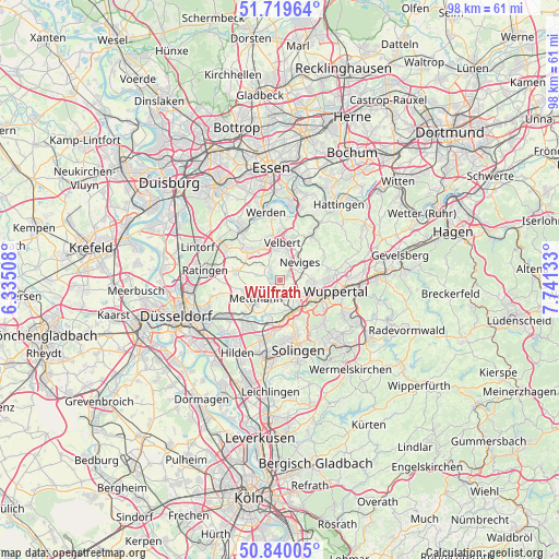 Wülfrath on map
