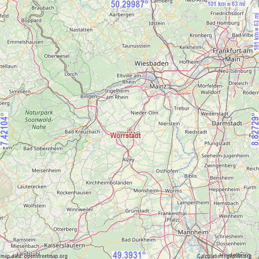 Wörrstadt on map