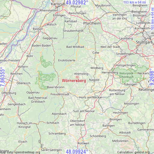 Wörnersberg on map