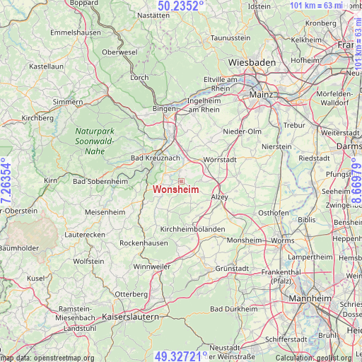Wonsheim on map