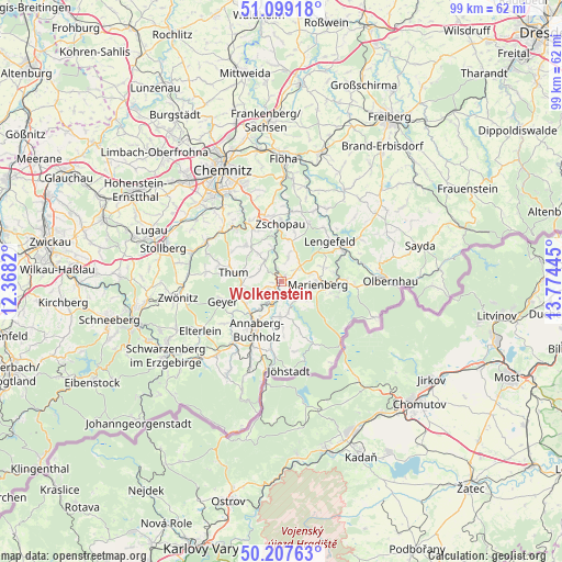 Wolkenstein on map