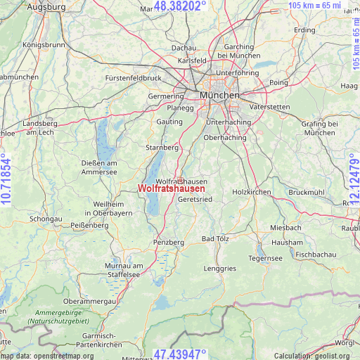 Wolfratshausen on map