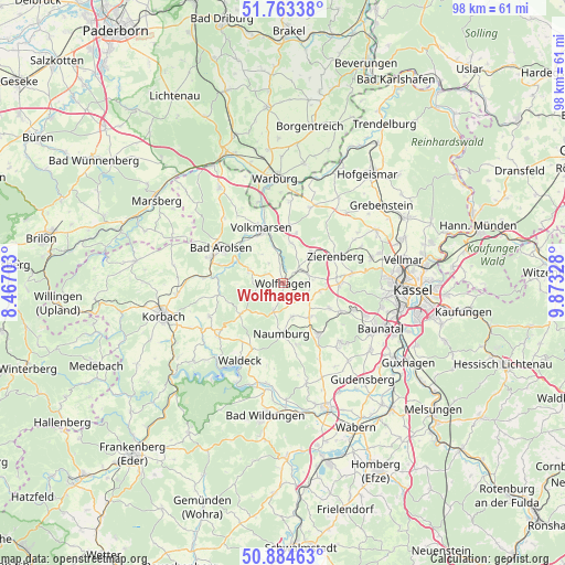 Wolfhagen on map