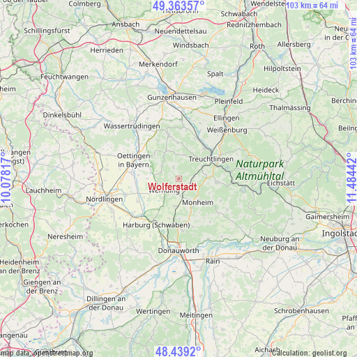 Wolferstadt on map