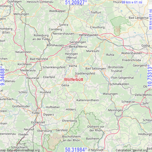 Wölferbütt on map