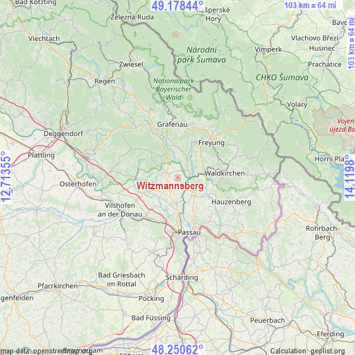 Witzmannsberg on map